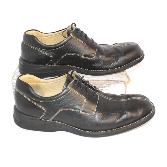 Johnston & Murphy Loafers Mens 10.5 M Black Soft Leather Lace Up Dress Shoes - Picture 5 of 6